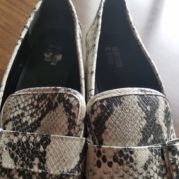 Bleecker and Bond Snakeskin Loafers with Silver Buckle - Picture 2 of 9